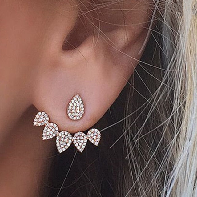 Crystal Flower Stud Earrings