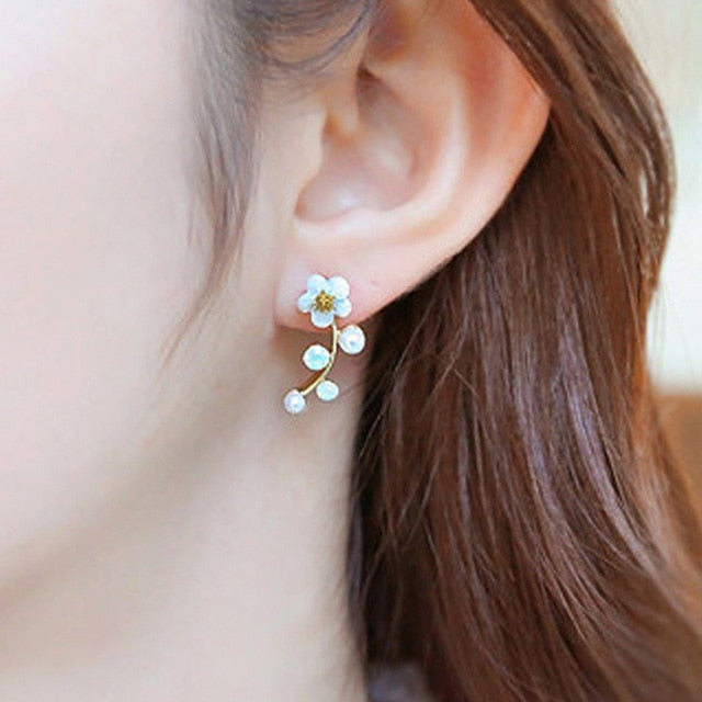 Crystal Flower Stud Earrings